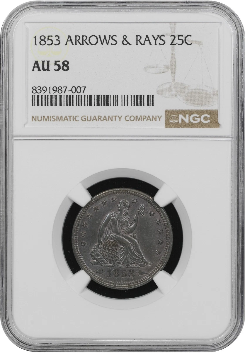 NGC Grade AU 58 Seated Liberty US Quarters (1838-1891) for sale | eBay