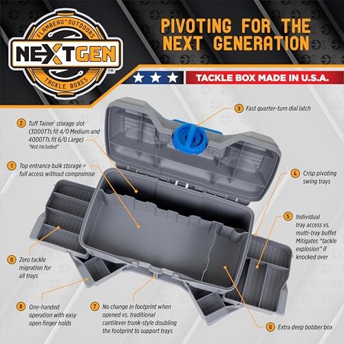 Outdoors Next Gen 4/0 Medium Fishing Tackle Box - 4 Pivot Trays, 23 - Picture 4 of 7