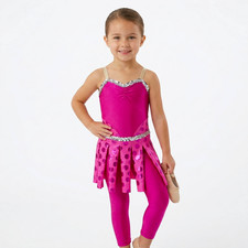 Girl's Custom Bright Pink Dance Costume for Jazz, Acro, Musical Theater size 5-7