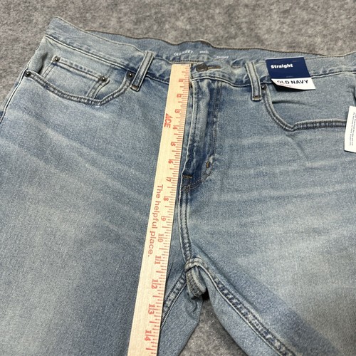 New Old Navy Flex Men's Straight Jeans Size 36x30 Blue Light Wash Denim - Picture 3 of 10