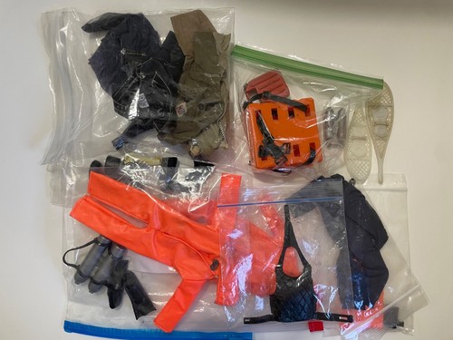Mego Action Jackson clothing, accessories, and Parts 1970's Vintage