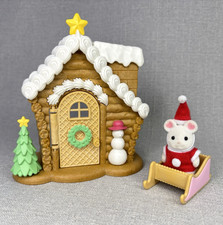 Calico Critters Christmas Gingerbread Cottage Playhouse Santa Mouse Sleigh