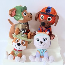 Paw Patrol Plush Stuffed Animal Lot 4 - Boomer, Tracker Everest, Zuma 8   6  