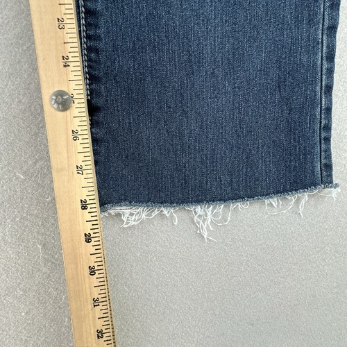 Nine West Jeans Womens 8 29 Bootcut Distressed Dark Wash Denim Blue Embellished - Picture 10 of 10