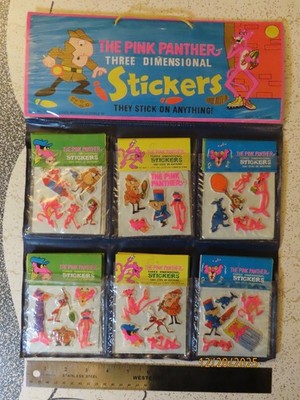 1979 Three Dimensional The Pink Panther Stickers store display new NOS very rare
