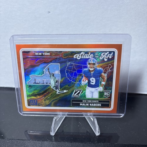 2024 Malik Nabers State of the Art Prizm Rookie Card Orange Parallel Giants RC!
