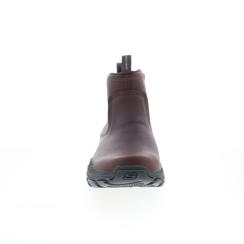 Skechers Respected Evanston 205176 Mens Brown Leather Casual Dress Boots - Picture 3 of 8