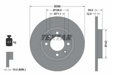 2x Bremsscheibe voll 92325903 TEXTAR für OPEL PEUGEOT CITROËN DS