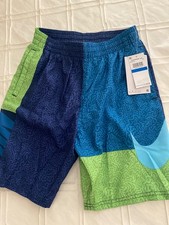 NWT Nike Big Boys Patchwork 7" Volley Swim Shorts, - midnight navy - M