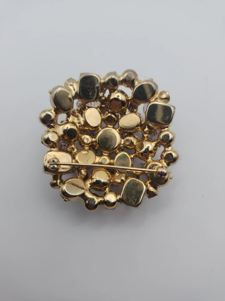 Pendientes y alfiler Kramer de diamantes de imitación rojos con lavanda colgantes ¡COMO NUEVOS SIN PRECIO BASE! Foto 4 de 4