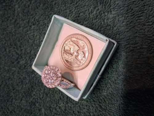 Size 9 Rhodium/Sterling Cluster Ring Made With Zirconia From Swarovski (1022) - Picture 6 of 15