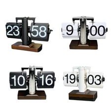 Decorative Mechanical Digital Turn Page Clock Automatic Turning for Home Decors