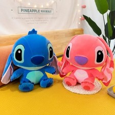 20CM Lilo Stitch Plush Cartoon Couple Pillow Toy for Kids Birthday Gift Blue 