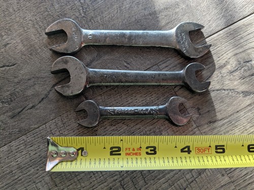 Lot of 3 Small Vintage Open End Made in USA Wrenches: BONNEY, HUSSON & UNMRKD - Picture 8 of 8