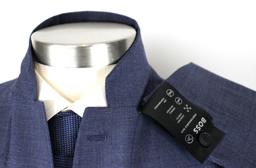 Hugo Boss Performance Suit 44 L Mens Blue Stretch Wool Slim Fit Huge 2 Piece New - Picture 7 of 17