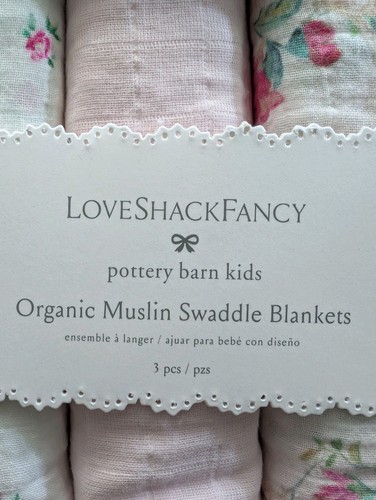POTTERY BARN KIDS LoveShack ausgefallenes Musselin Swaddle Set-Neu mit Etikett - Bild 2 von 3