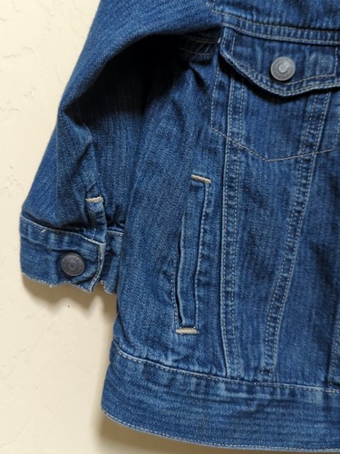 Oshkosh Giacca Denim Originale Bambini Tg 24 Mos Chiusura a Scatto Manica Lunga Blu... - Foto 6 di 10