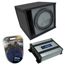 Universal Car Stereo Paintable Ported 10" Harmony R104 Sub Box & HA-A400.1