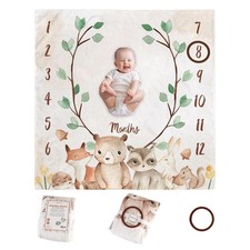 Monthly Baby Milestone Blanket,47"x47" Premium Fleece Baby Monthly Milestone ...