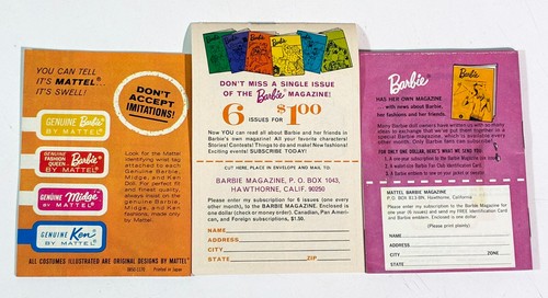 7 Vintage Barbie & Ken Puppe Mode Broschüre Booklet Lot 1961-1966 Midge Skipper - Bild 5 von 5