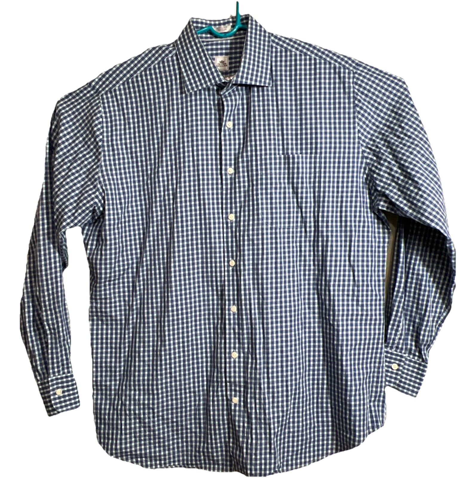 Peter Millar Blue Checkered Collared Button Down … - image 2