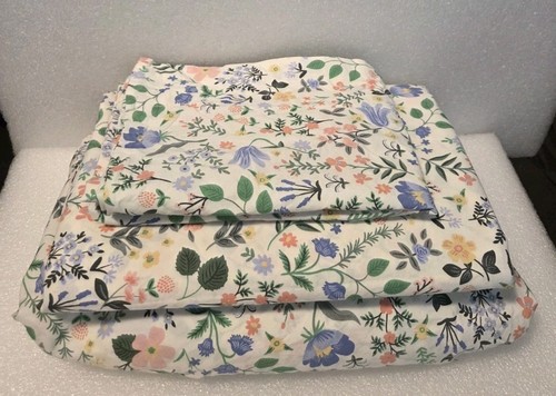 Pottery Barn Teen Rifle Paper Co. Bramble Fields Cream Organic Sheet Set Twin - Picture 2 of 7