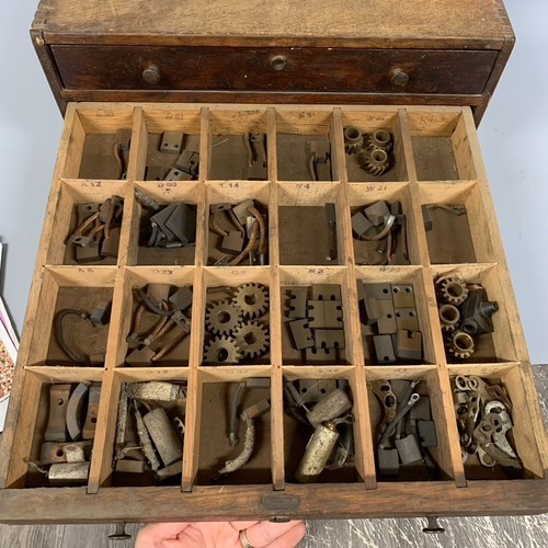 Primitive Country Store Dovetail Case Drawers Apothecary? Auto Parts? Cabinet - Picture 14 of 24