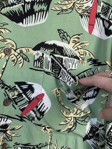 Camisa hawaiana Reyn Spooner abotonada para hombre talla XL estampado de cabaña de palmera - Imagen 2 de 9
