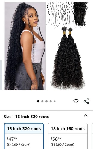 Bulk Pre Divided 100% Human Braiding Hair Extensions 16in 320 roots 100g Curly - Picture 7 of 7