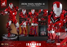 Hot Toys 1/6 Iron Man Mark III Red & Chrome MMS744-D64 Diecast NWB US SELLER