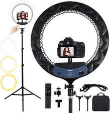 21 Inch LED Ring Light with Tripod Stand 6000K Dimmable Makeup Selfie Light with