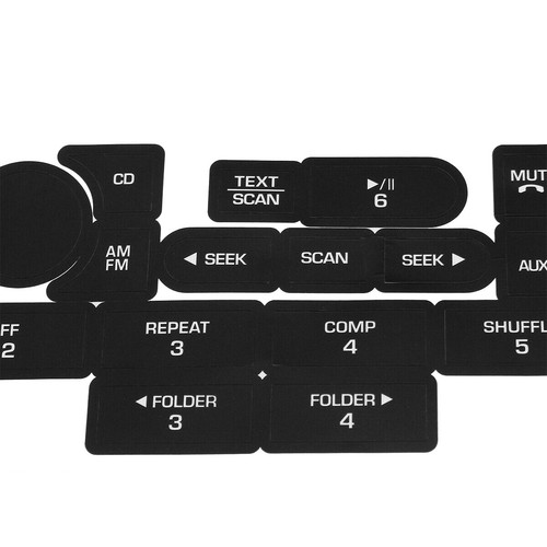 Radio Stereo Worn Peeling Button Repair Decals Stickers Fit For Ford Mustang - Bild 2 von 4