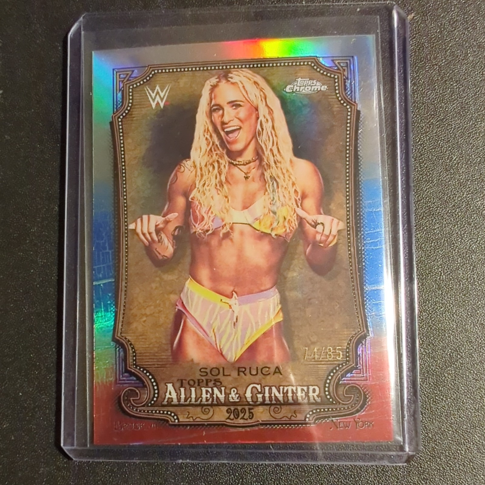 2025 Topps Chrome Sol Ruca Red White Blue Allen & Ginter #'d 74/85 WWE