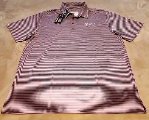 NEW Under Armour HeatGear mens polo shirt XXL Maroon Gray stripe Earnhardt Lexus - Picture 3 of 7