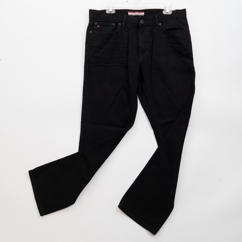 Tommy Hilfiger Pantalones de mezclilla rectos para hombre Negro 34 x 30 - Imagen 1 de 6