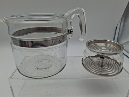 VTG Pyrex 7754 4-Cup Flameware Glass Coffee Percolator-Stainless Steel- - Picture 5 of 8