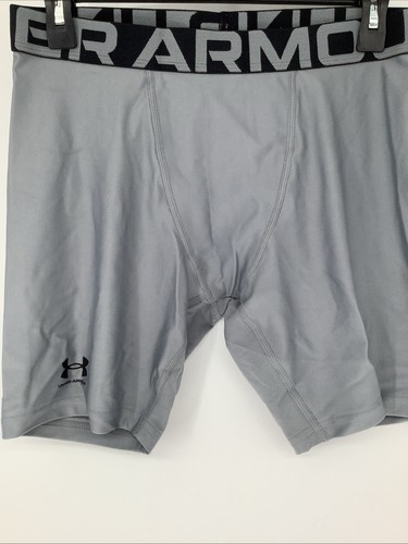 New Under Armour Boys XL Fitted Grey HeatGear Armour Base-Layer Shorts P91 - Picture 2 of 9