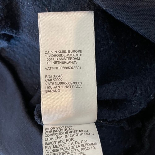Calvin Klein Herren Crew Neck Logo Spellout Sweatshirt Navy Blau Freizeit Norm Core - Bild 7 von 7