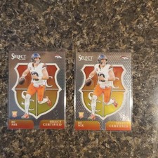 Lot Of 2- 2024 Select Certified Bo Nix Rookies Denver Broncos RC 🔥