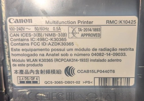 Genuine Canon Pixma MG3620 Power Cord (Tested) - Afbeelding 3 van 4