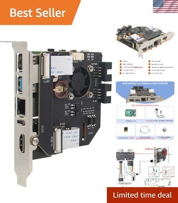 KVM-A8 PCIe Version for Raspberry Pi 4 Model B KVM Over  Support KVM V3 PoE A...