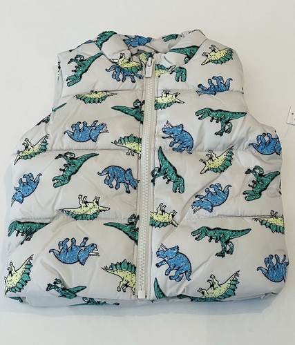 Old Navy Babykleidung Junge 18-24 Monate Dinosaurier gefütterte Weste neu - Bild 2 von 3
