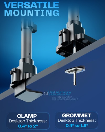 VIVO Pneumatic Arm Dual Ultrawide Monitor Desk Mount for Computer Screens to 49" - Picture 8 of 8