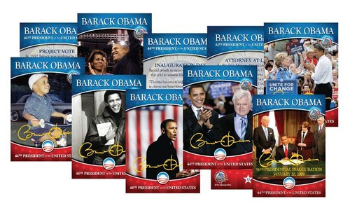 Lote de 2 BARACK OBAMA Juego Completo de 44 Tarjetas más Moneda Enchapada en Oro 24K NUEVO Sellado - Imagen 2 de 3