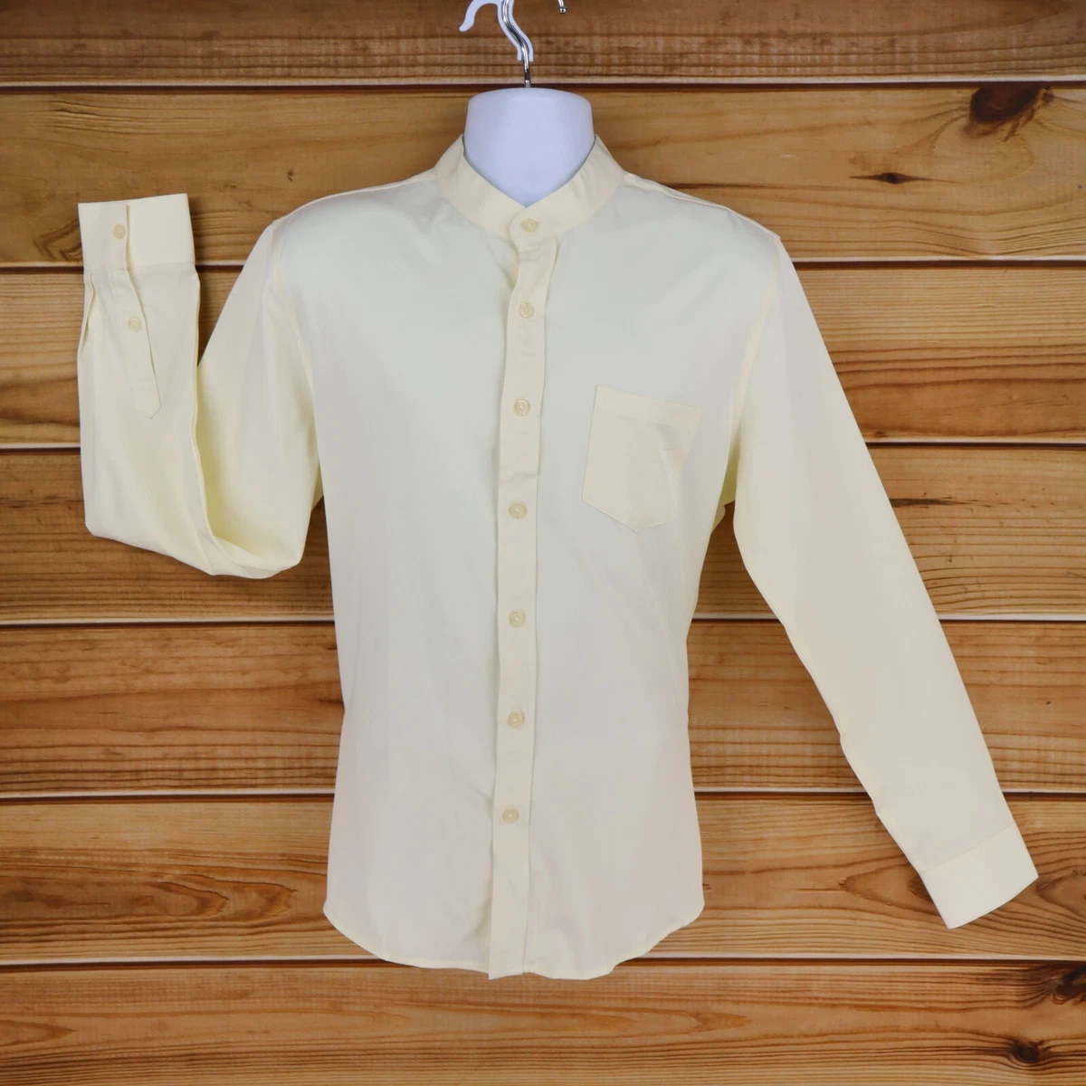 mens collarless dress shirt products for sale | eBay