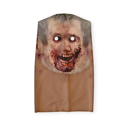 OLD MAN ZOMBIE 3D EFFECT FACE SKIN FABRIC FACE MASK HALLOWEEN FS127 - Picture 5 of 12