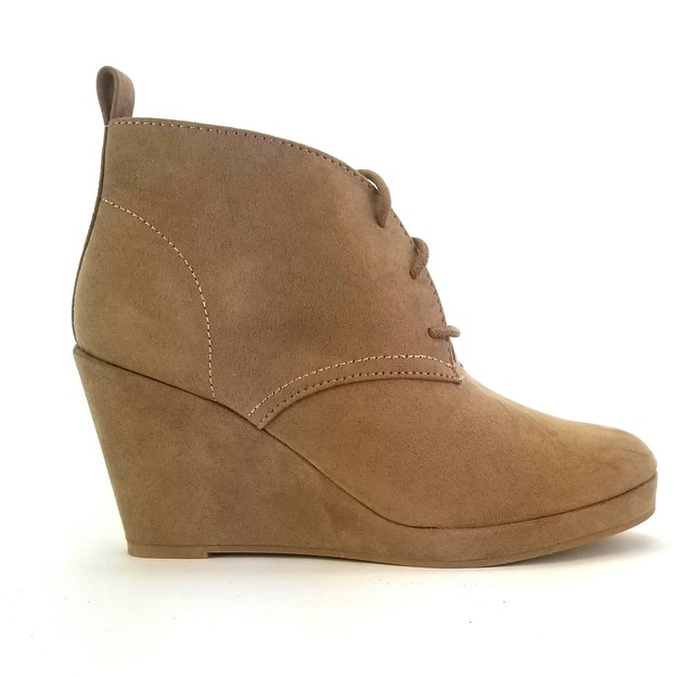 light tan wedge booties