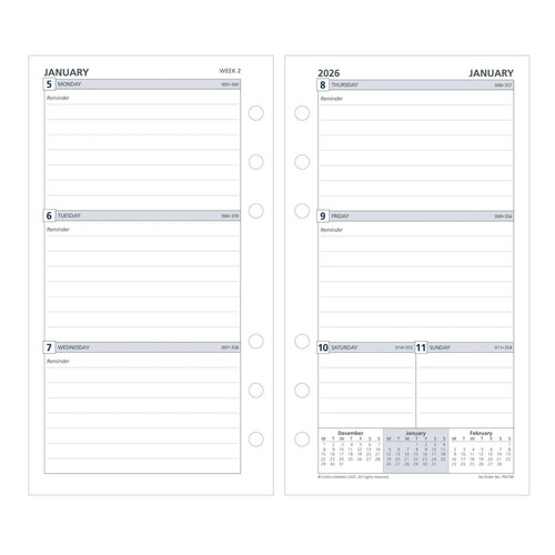 2025 2026 Financial Year Refill Debden DayPlanner Desk Week to View DK1760 - Picture 6 of 6
