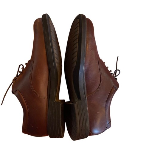 Rockport Brown Leather Oxford Dress Shoes Classic Lace-up Non Slip Business s11 - Picture 4 of 15