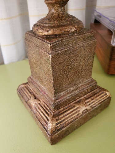 Antique carved ornate gilt wood electric table lamp - Picture 2 of 7